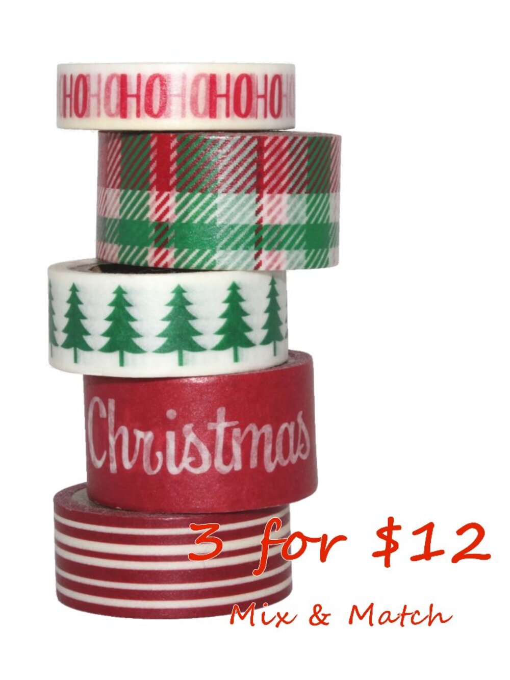 Recollections 5-pc Christmas Crafting Washi Tape Set